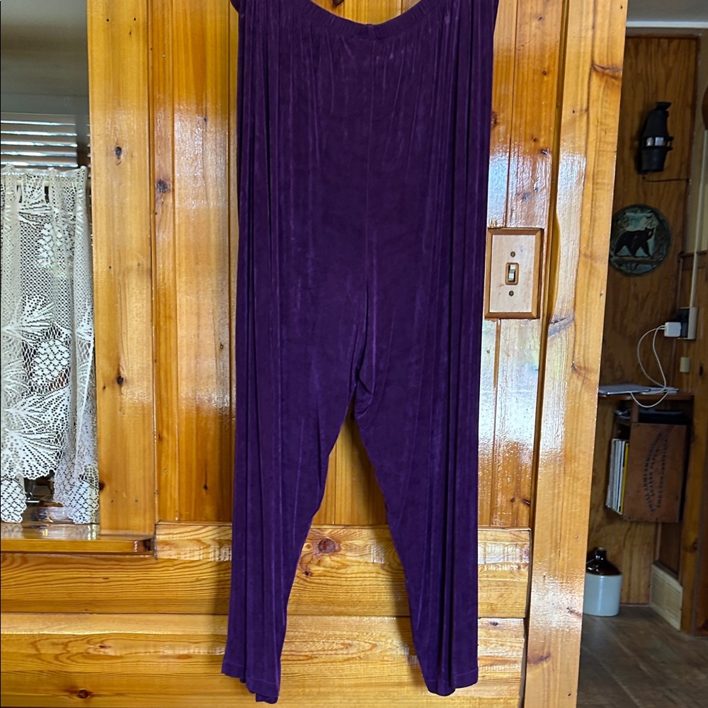 Purple Women's Pants and Jacket- Soft Velvet Look